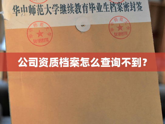 公司资质档案怎么查询不到？