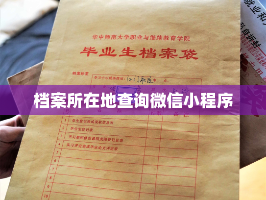 档案所在地查询微信小程序