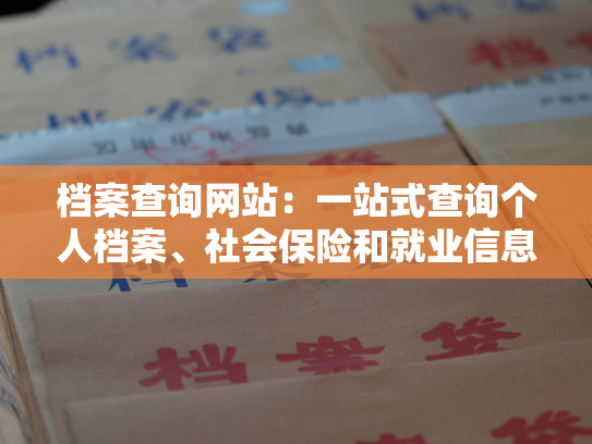 档案查询网站：一站式查询个人档案、社会保险和就业信息。