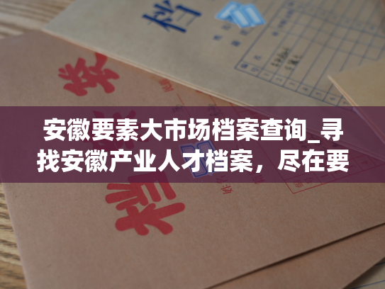 安徽要素大市场档案查询_寻找安徽产业人才档案，尽在要素大市场！