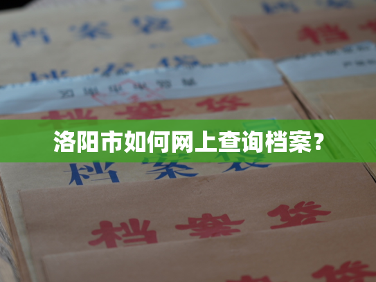 洛阳市如何网上查询档案？
