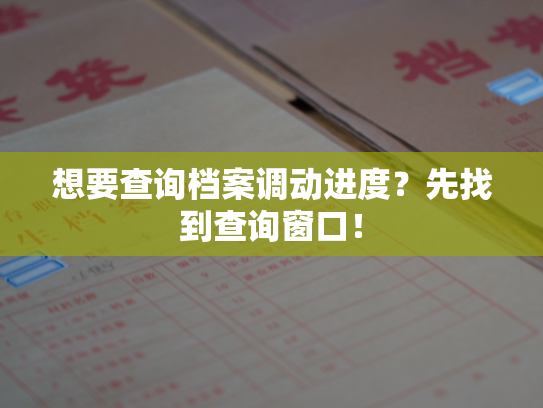 想要查询档案调动进度？先找到查询窗口！