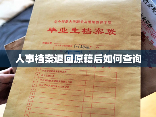 人事档案退回原籍后如何查询