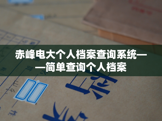 赤峰电大个人档案查询系统——简单查询个人档案