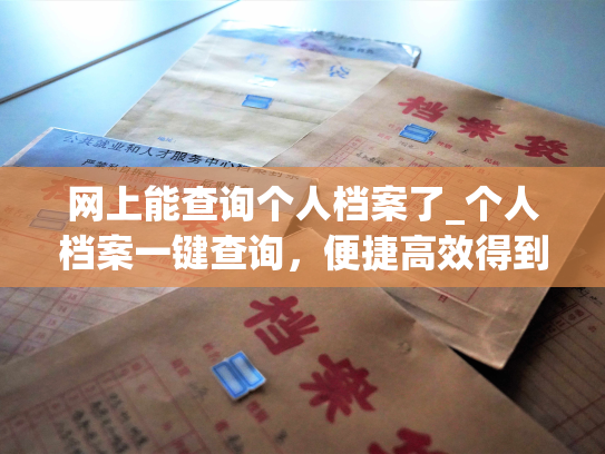 网上能查询个人档案了_个人档案一键查询，便捷高效得到解决