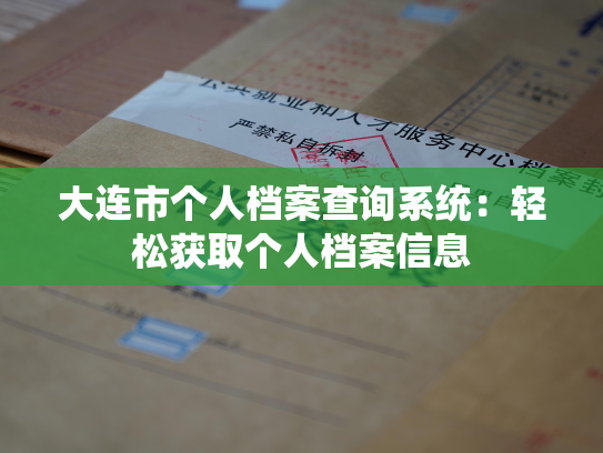 大连市个人档案查询系统：轻松获取个人档案信息