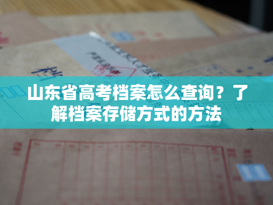 山东省高考档案怎么查询？了解档案存储方式的方法