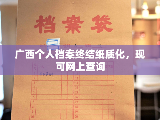 广西个人档案终结纸质化，现可网上查询