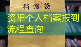 资阳个人档案报到流程查询