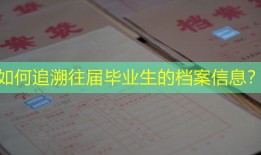如何追溯往届毕业生的档案信息？
