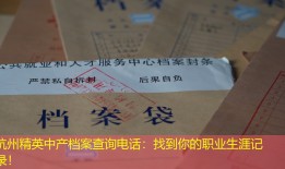 杭州精英中产档案查询电话：找到你的职业生涯记录！