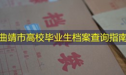 曲靖市高校毕业生档案查询指南
