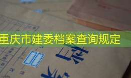 重庆市建委档案查询规定
