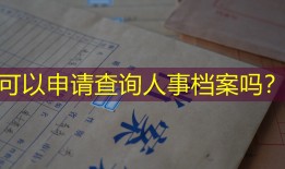 可以申请查询人事档案吗？