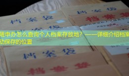 随申办怎么查询个人档案存放地？——详细介绍档案调动保存的位置