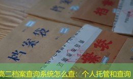 高二档案查询系统怎么查：个人托管和查询