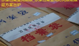 永康档案查询期限_永康档案查询时间限制展延方案出炉