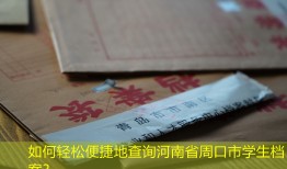 如何轻松便捷地查询河南省周口市学生档案？