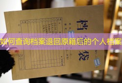 如何查询档案退回原籍后的个人档案