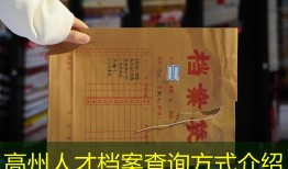 高州人才档案查询方式介绍