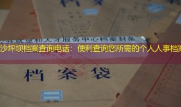 沙坪坝档案查询电话：便利查询您所需的个人人事档案