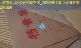 上海市金山区公司档案查询_为您提供金山区企业档案查询服务