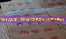 寻觅个人档案：不同机构查询流程可能有何差异？