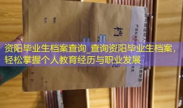 资阳毕业生档案查询_查询资阳毕业生档案，轻松掌握个人教育经历与职业发展