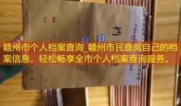 赣州市个人档案查询_赣州市民查阅自己的档案信息，轻松畅享全市个人档案查询服务。