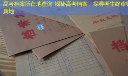高考档案所在地查询_揭秘高考档案：探寻考生终审归属地