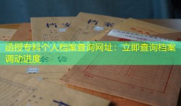 函授专科个人档案查询网址：立即查询档案调动进度