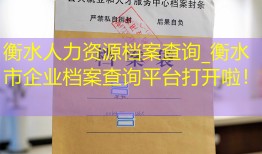 衡水人力资源档案查询_衡水市企业档案查询平台打开啦！