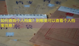 如何查询个人档案？到哪里可以查看个人档案信息？