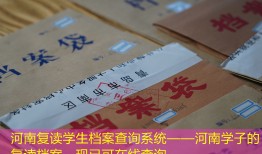 河南复读学生档案查询系统——河南学子的复读档案，现已可在线查询。