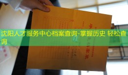 沈阳人才服务中心档案查询-掌握历史 轻松查询