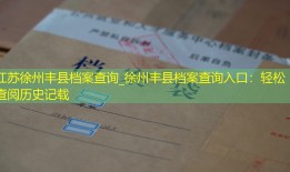 江苏徐州丰县档案查询_徐州丰县档案查询入口：轻松查阅历史记载
