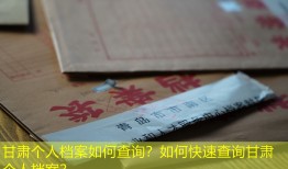 甘肃个人档案如何查询？如何快速查询甘肃个人档案？