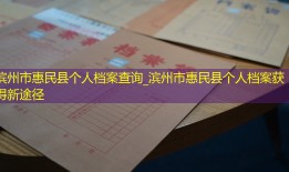 滨州市惠民县个人档案查询_滨州市惠民县个人档案获得新途径