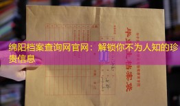 绵阳档案查询网官网：解锁你不为人知的珍贵信息