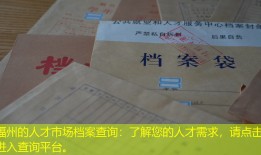 福州的人才市场档案查询：了解您的人才需求，请点击进入查询平台。