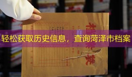 轻松获取历史信息，查询菏泽市档案