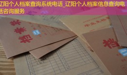 辽阳个人档案查询系统电话_辽阳个人档案信息查询电话咨询服务