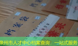 泉州市人才中心档案查询：一站式服务