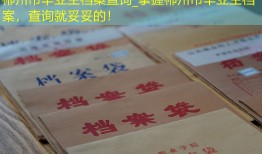 郴州市毕业生档案查询_掌握郴州市毕业生档案，查询就妥妥的！