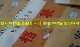 毕业生档案查询查不到_毕业生档案查询空白