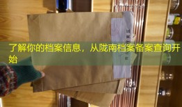 了解你的档案信息，从陇南档案备案查询开始