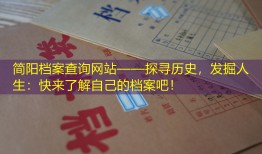 简阳档案查询网站——探寻历史，发掘人生：快来了解自己的档案吧！