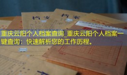 重庆云阳个人档案查询_重庆云阳个人档案一键查询：快速解析您的工作历程。
