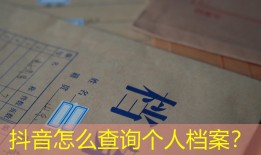 抖音怎么查询个人档案？