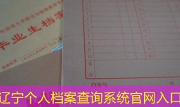 辽宁个人档案查询系统官网入口